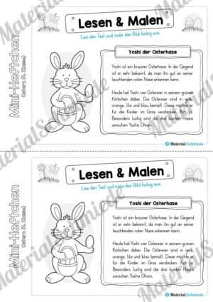 Mini-Heft: Ostern für die 4. Klasse (Lesen & Malen)