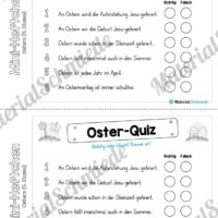 Mini-Heft: Ostern für die 4. Klasse (Oster-Quiz)