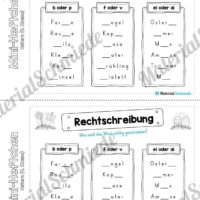 Mini-Heft: Ostern für die 4. Klasse (Rechtschreibung b oder p / f oder v / ei oder ai)