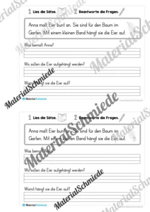 Lesetexte Ostern: Mini-Heft (1. & 2. Klasse) – Arbeitsblatt 02