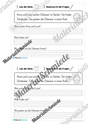 Lesetexte Ostern: Mini-Heft (1. & 2. Klasse) – Arbeitsblatt 05