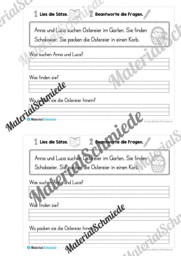 Lesetexte Ostern: Mini-Heft (1. & 2. Klasse) – Arbeitsblatt 05