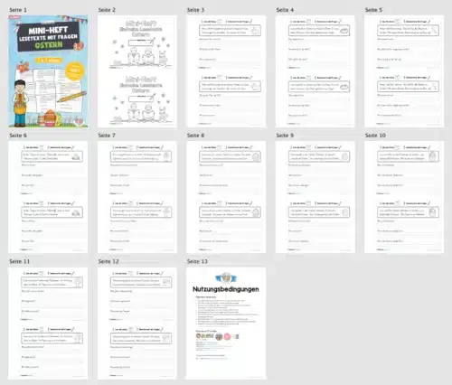 Lesetexte Ostern: Mini-Heft (1. & 2. Klasse) - Überblick