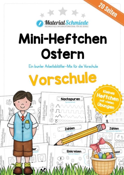 Mini-Heft: Ostern für die Vorschule (20 Arbeitsblätter)