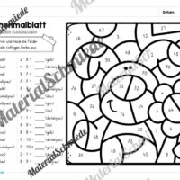 8 Rechenmalblätter Ostern: Kleines 1x1 (Arbeitsblatt 01)