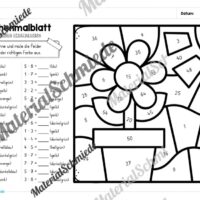 8 Rechenmalblätter Ostern: Kleines 1x1 (Arbeitsblatt 02)