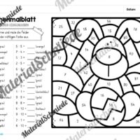 8 Rechenmalblätter Ostern: Kleines 1x1 (Arbeitsblatt 05)