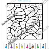 8 Rechenmalblätter zu Ostern im Zahlenraum bis 10 (Vorschau 03)