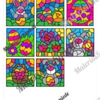 8 Rechenmalblätter Ostern: Zahlenraum 100 (Arbeitsblatt 09)