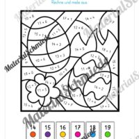 8 Rechenmalblätter zu Ostern im Zahlenraum bis 20 (Vorschau 02)