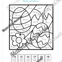 8 Rechenmalblätter zu Ostern im Zahlenraum bis 20 (Vorschau 06)