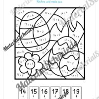 8 Rechenmalblätter zu Ostern im Zahlenraum bis 20 (Vorschau 10)