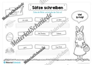 Erste Sätze schreiben: Schüttelsätze Ostern (Vorschau 01)