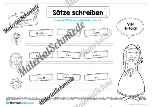 Erste Sätze schreiben: Schüttelsätze Ostern (Vorschau 03)