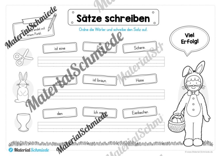 Erste Sätze schreiben: Schüttelsätze Ostern (Vorschau 04)