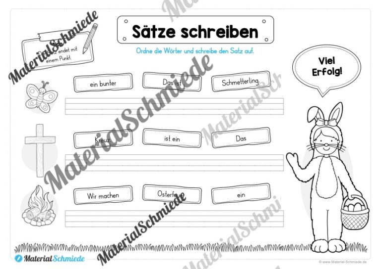 Erste Sätze schreiben: Schüttelsätze Ostern (Vorschau 05)
