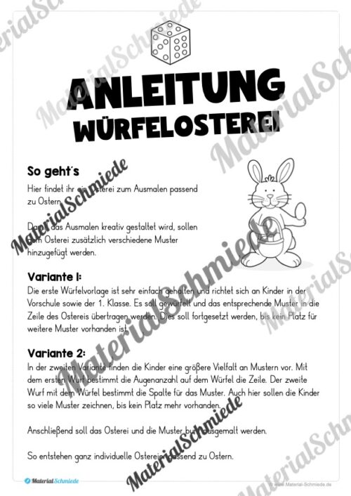 Ausmalbild: Osterei mit Mustern ausmalen (Ostern) - Arbeitsblatt 01