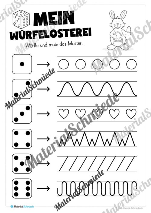 Ausmalbild: Osterei mit Mustern ausmalen (Ostern) - Arbeitsblatt 02