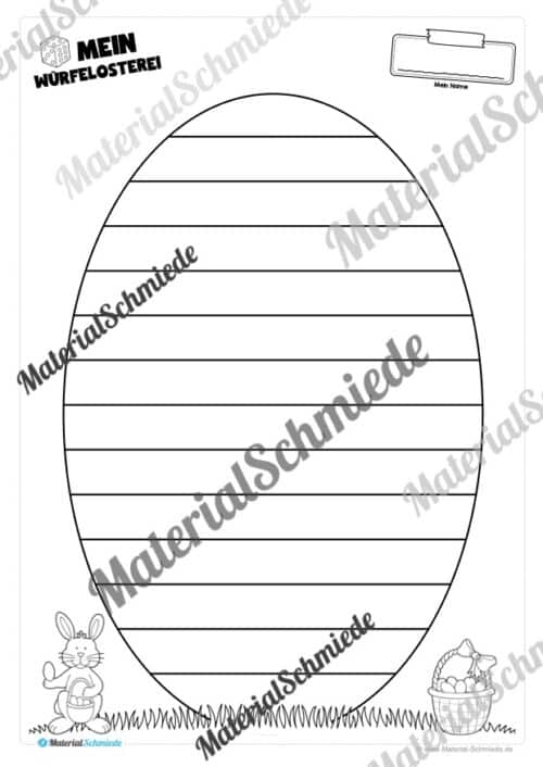 Ausmalbild: Osterei mit Mustern ausmalen (Ostern) - Arbeitsblatt 04