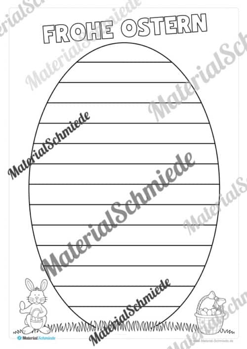 Ausmalbild: Osterei mit Mustern ausmalen (Ostern) - Arbeitsblatt 05