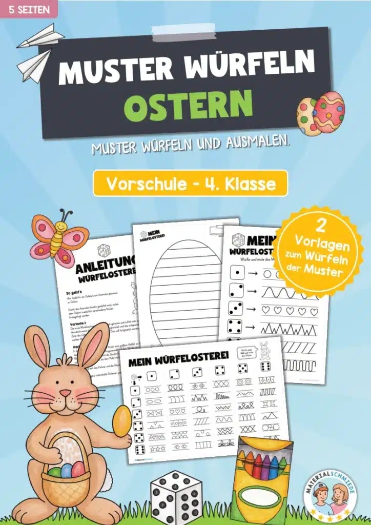 Ausmalbild: Osterei mit Mustern (Ostern)