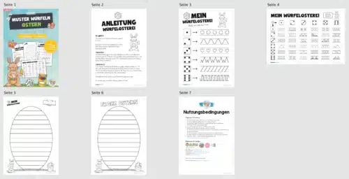 Ausmalbild: Osterei mit Mustern ausmalen (Ostern) - Überblick