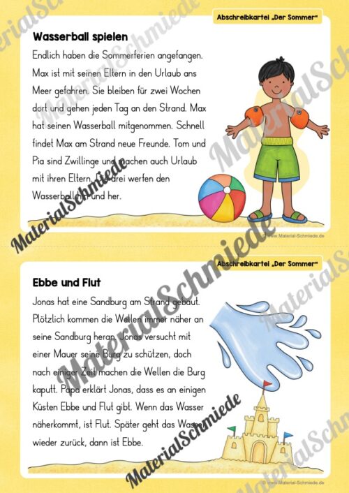 Abschreibkartei: Thema Sommer (Vorschau 01)