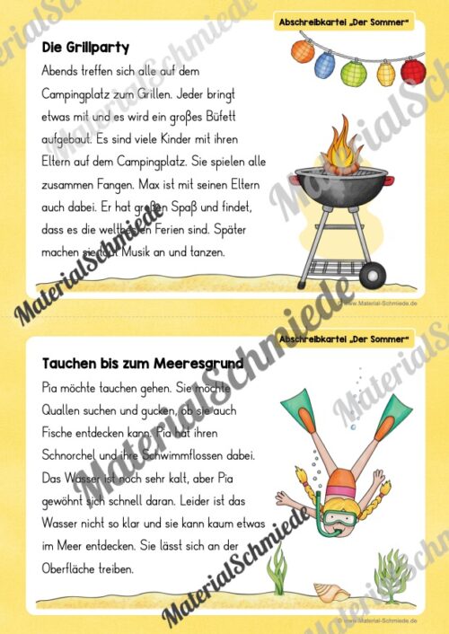 Abschreibkartei: Thema Sommer (Vorschau 02)