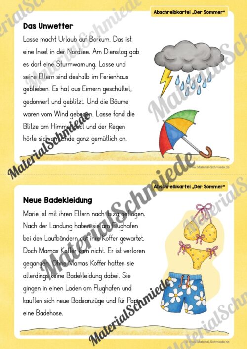 Abschreibkartei: Thema Sommer (Vorschau 06)