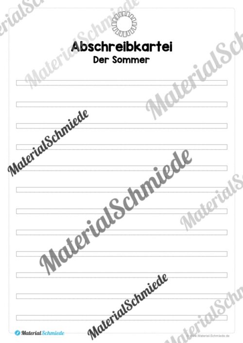 Abschreibkartei: Thema Sommer (Vorschau 08)