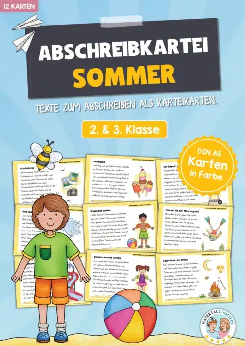 Abschreibkartei: Thema Sommer (12 Karten)