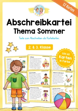 Abschreibkartei: Thema Sommer (12 Karten)