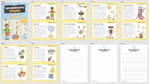 Abschreibkartei: Thema Sommer (Überblick)