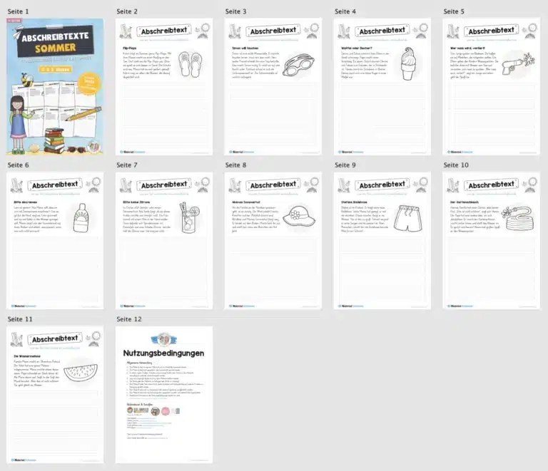 10 Abschreibtexte zum Sommer (Überblick)