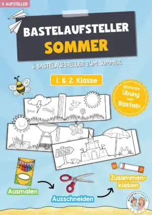 6 Bastelaufsteller zum Sommer