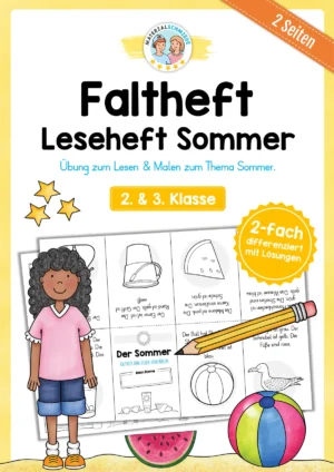 Faltheft Sommer: Lesen & Malen (2. & 3. Klasse)