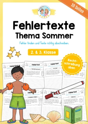 10 Fehlertexte: Thema Sommer (2. & 3. Klasse)