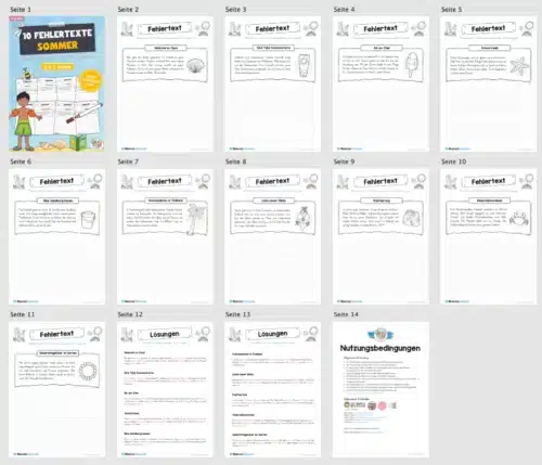 10 Fehlertexte: Thema Sommer (Überblick)