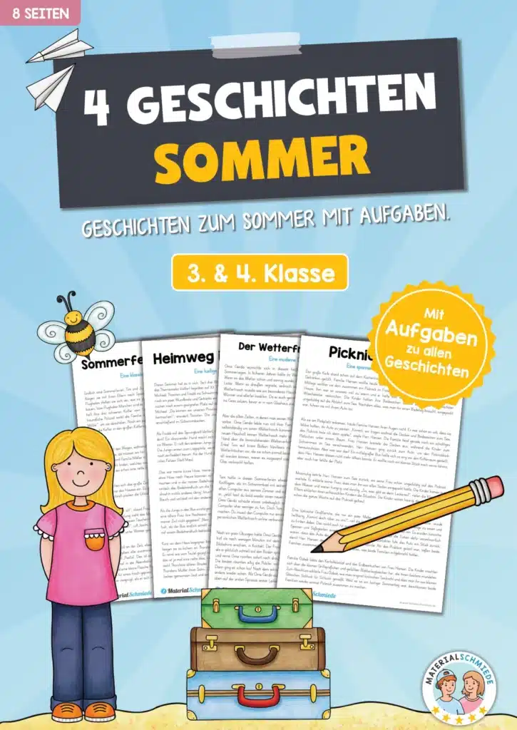 4 Geschichten zum Sommer (mit Aufgaben)