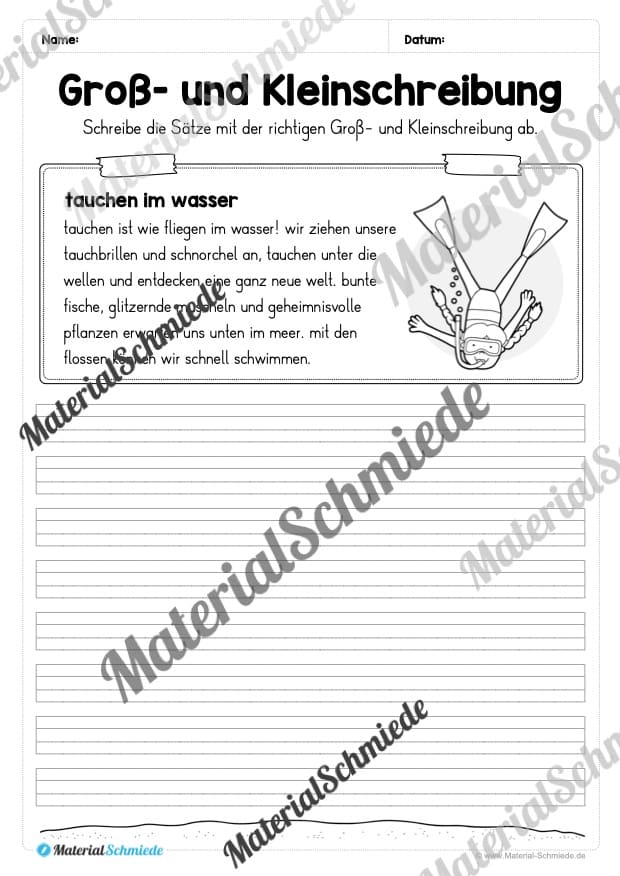 10 Abschreibtexte zum Sommer: Groß- und Kleinschreibung (2. Klasse) – Vorschau 05