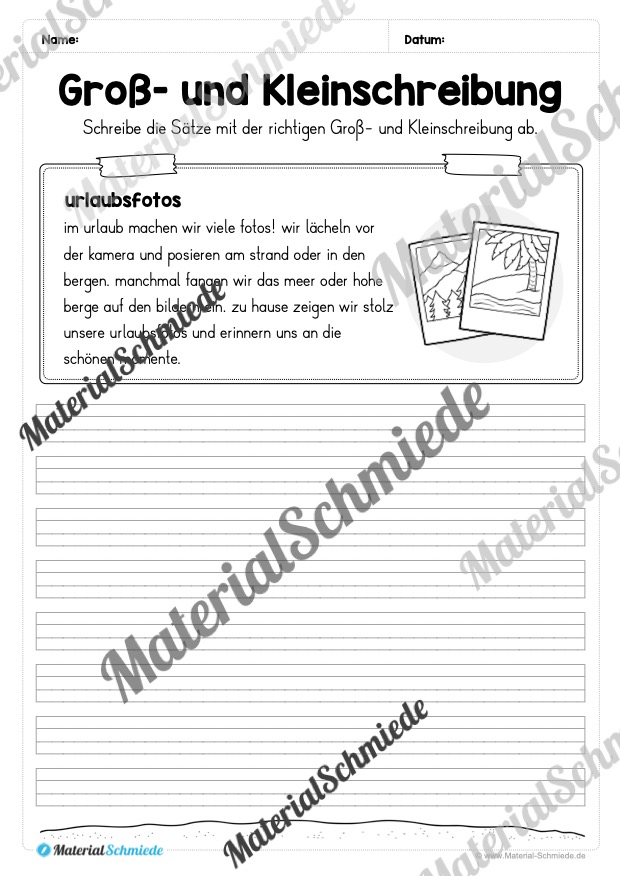 10 Abschreibtexte zum Sommer: Groß- und Kleinschreibung (2. Klasse) – Vorschau 10