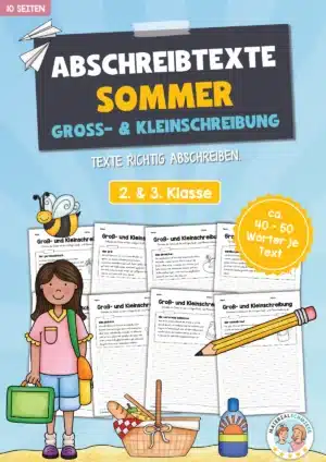 Abschreibtexte Sommer: Groß- und Kleinschreibung
