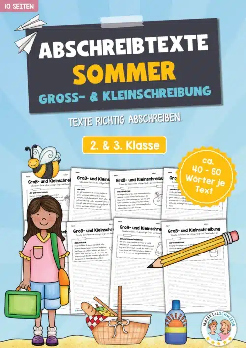 Abschreibtexte Sommer: Groß- und Kleinschreibung