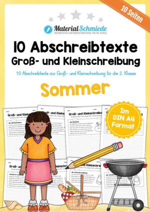 10 Abschreibtexte zum Sommer: Groß- und Kleinschreibung (2. Klasse)