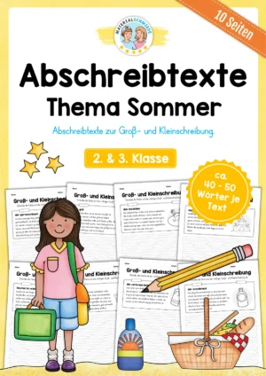 Abschreibtexte Sommer: Groß- und Kleinschreibung (2. & 3. Klasse)