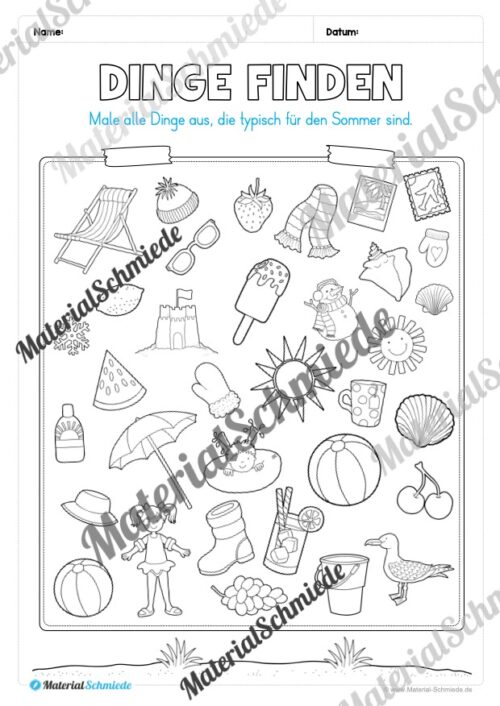 Lese- & Rätselheft zum Sommer (1. & 2. Klasse) - Arbeitsblatt 04