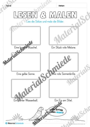 Lese- & Rätselheft zum Sommer (1. & 2. Klasse) – Arbeitsblatt 05