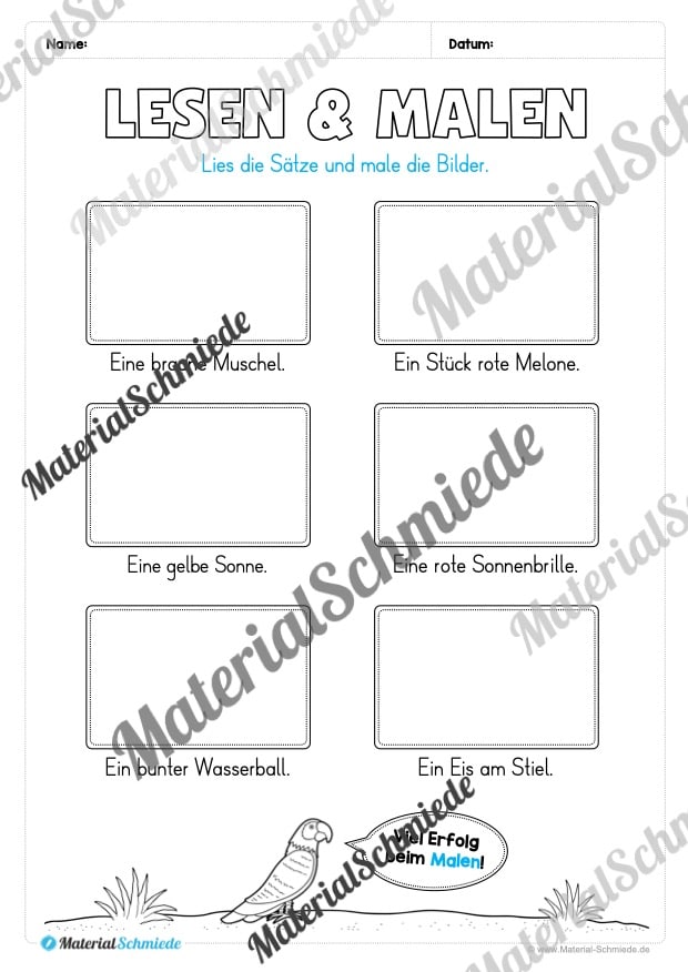 Lese- & Rätselheft zum Sommer (1. & 2. Klasse) – Arbeitsblatt 05