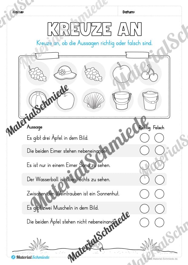 Lese- & Rätselheft zum Sommer (1. & 2. Klasse) – Arbeitsblatt 07