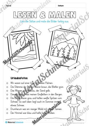 Lese- & Rätselheft zum Sommer (1. & 2. Klasse) – Arbeitsblatt 11